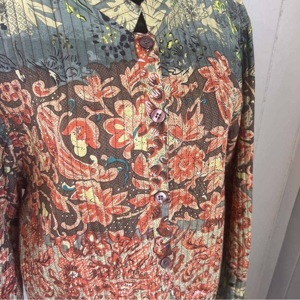 Phases Floral Quilted Lady Jacket 100% Cotton CottageCore Size XL - Picture 9 of 12